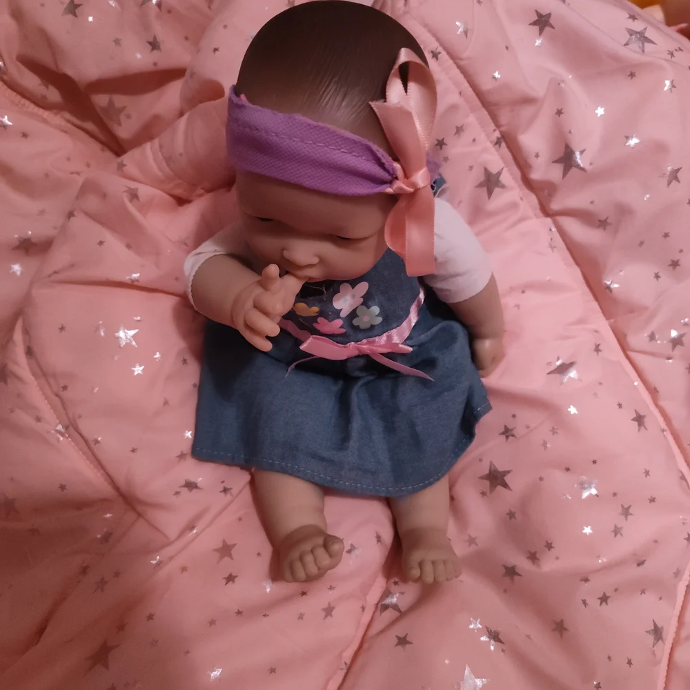 Asian Berengeuer Sweet Baby Doll in Denim Dress with Pink and Purple Details - Picture 11 of 16
